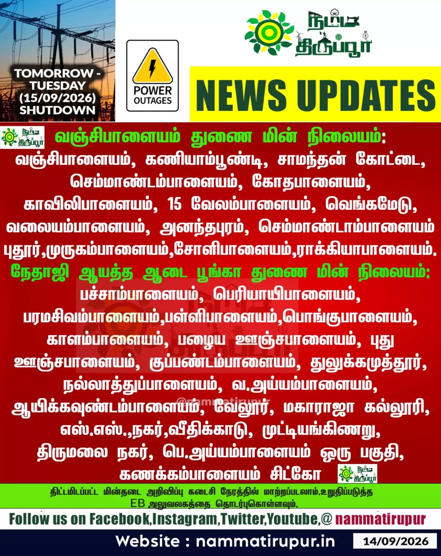 திருப்பூர் - நாளைய 
